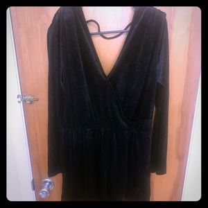 Black romper. Black velvet shimmer. NWOT. Size XL